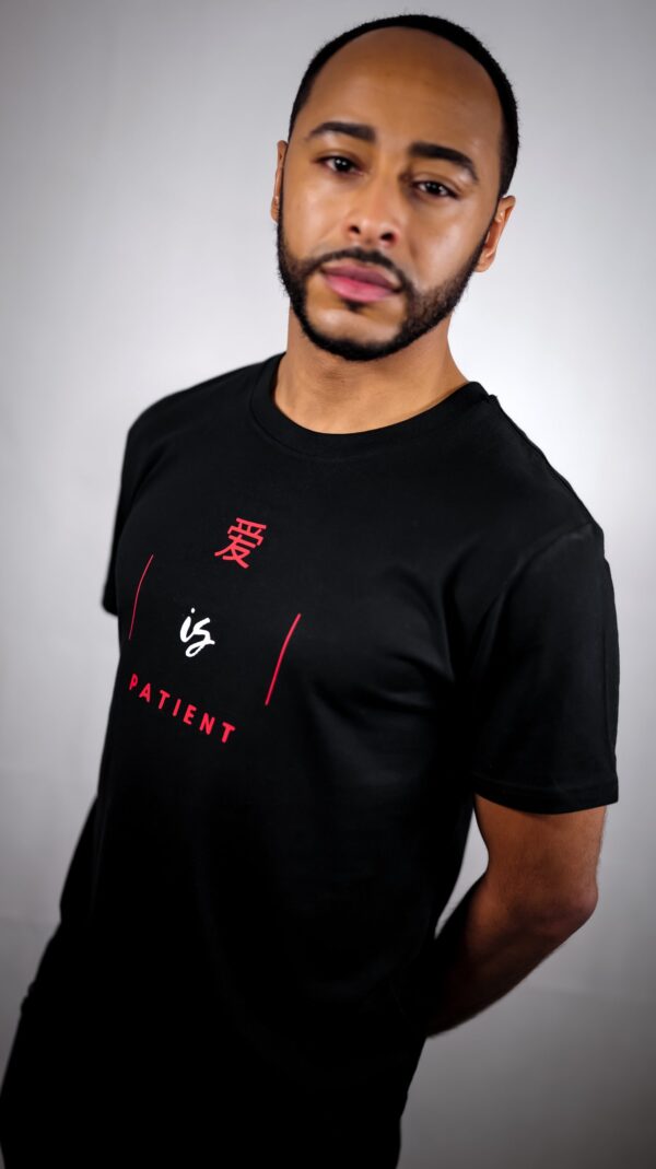 Men’s Classic 'loose fit' Love is Patient/Kind Black Tshirt