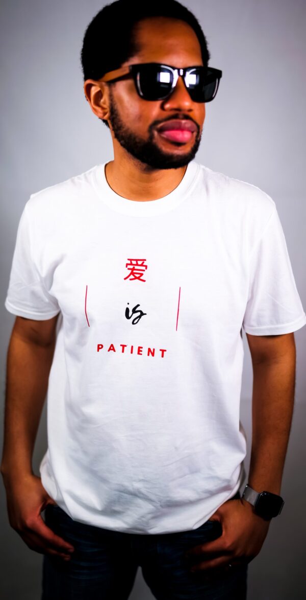 Men’s Classic Love is Patient White Tshirt