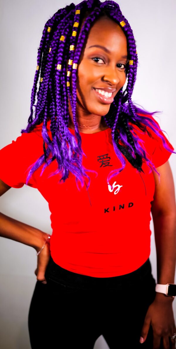 Women's Classic 'fitted'  Love is Kind - Red Tshirt