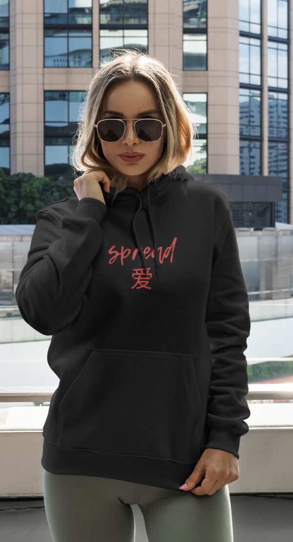 Women's Black Spread Love Hoody