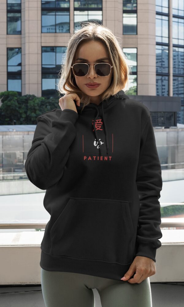 Women's Classic Black Love is Patient Hoody