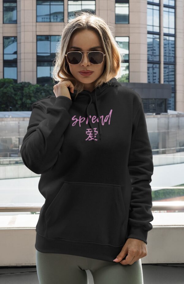 Women's Black Spread Love Hoody - Image 3