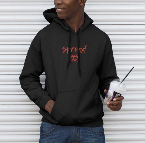 Men's Spread Love Black Heavy Hoody - Image 2