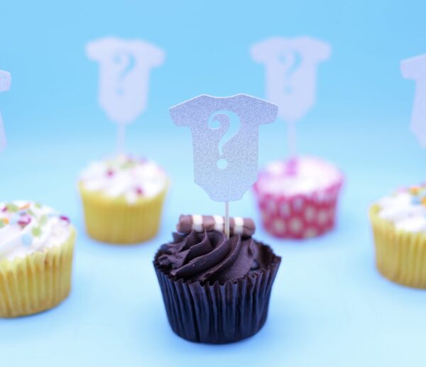 Gender Reveal Cupcake Toppers- Onesie - Image 2