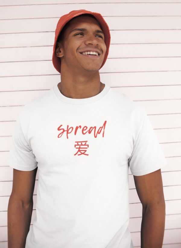 Men’s Spread Love 'loose fit' White Tshirt - Image 2