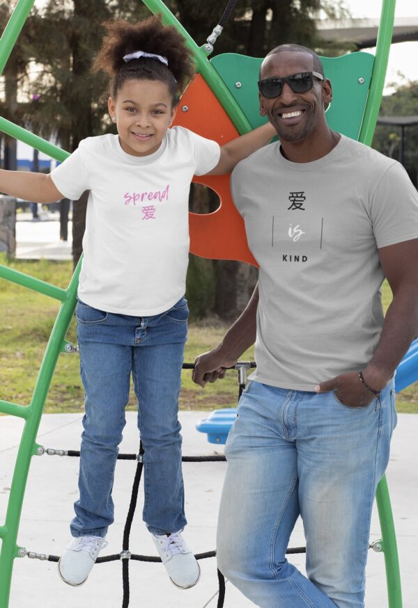 Kids Spread Love 'loose fit' Black or White Tshirt - Image 4